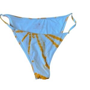 Shade & Shore Yellow and White Bikini Bottom